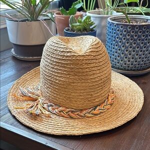Hat Attack Sydney Continental Straw Hat Summer Beach Fedora Braided Colorful​